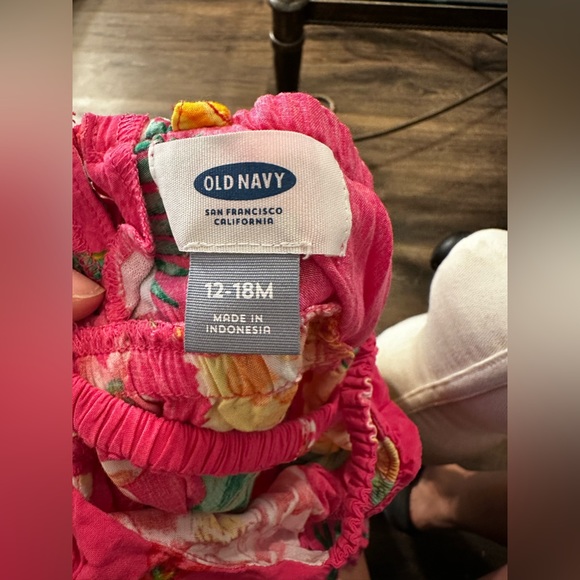 Floral print hot pink strappy dress flowy size 12-18m - Picture 4 of 6